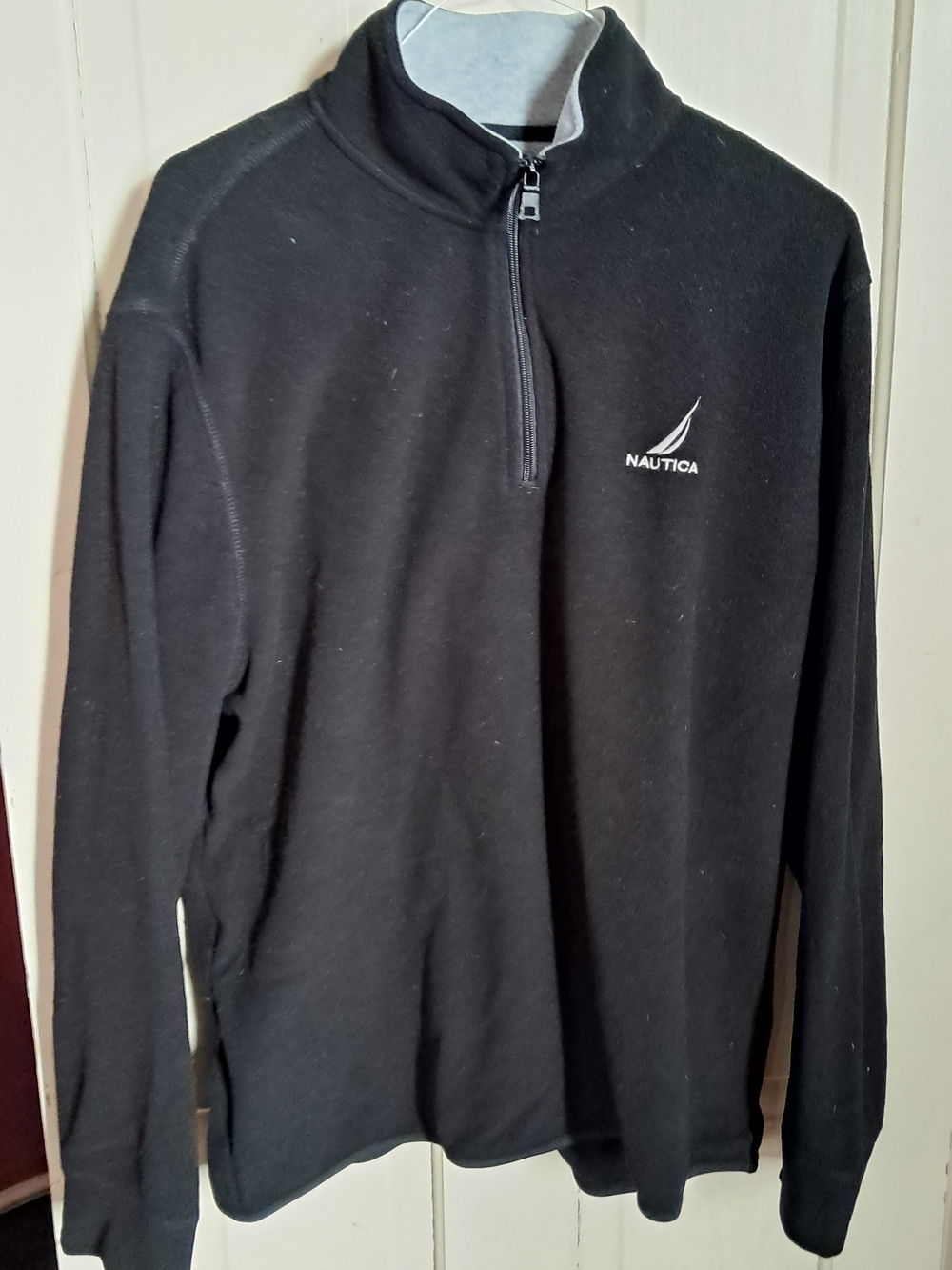 Nautica Men's Black Quarter-Zip Pullover Fleece